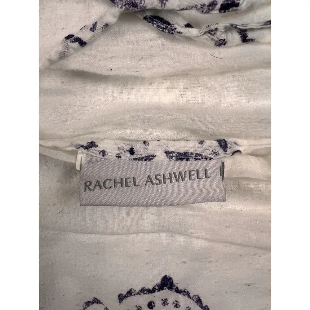 2 x Rachel Ashwell Shabby Chic Quilted Standard Pillow Shams Medallion Boho Blue